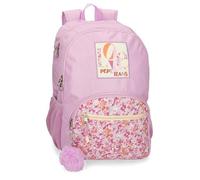 Pepe Jeans Sandra Zaino scuola adattabile a carrello rosa 32x44x22 cm Poliestere 21,6L by Joumma Bags, Rosa, Zaino scuola adattabile a carrello