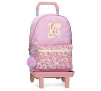Pepe Jeans Sandra Zaino scuola con carrello rosa 31x42x17,5 cm Poliestere 22,79L by Joumma Bags, Rosa, Zaino scuola con carrello