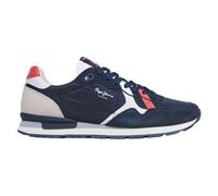Pepe Jeans Scarpe da Ginnastica in Pelle Brit Road Blu Scuro
