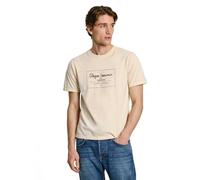 Pepe Jeans Maglietta 'SIMON' nero / offwhite, Taglia S