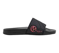 Pepe Jeans Slider Texture W, Sandali scorrevoli Donna, Nero, 35 EU