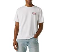 Pepe Jeans Small Flag T-Shirt, Bianco (Bianco), L Uomo