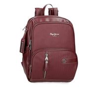 Pepe Jeans Sprig Zaino casual realizzato in pelle sintetica, spalline larghe e regolabili che si adattano, tasca frontale. Joumma Bags, bordeaux, Taglia unica, Zaino PC