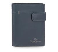 Pepe Jeans Staple Portafoglio verticale con chiusura a scatto, blu, 8,5 x 10,5 x 1 cm, in pelle, blu, Talla única, portafoglio verticale con chiusura a scatto, Blu, taglia unica, Portafoglio verticale