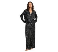 Pepe Jeans Star Silky Pj Set Pigiama, Nero (Black), L Donna
