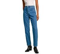 Pepe Jeans Straight Jeans Uhw Diamond, Blu (Denim), 24W x 28L Donna