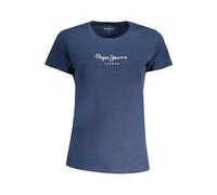 Pepe Jeans - T-shirt Blu in Cotone con Logo - - Tops - Donna - Blu - XS