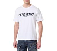 Pepe Jeans T-Shirt da Uomo M Basic con Grande Logo, Bianco (Bianco), XL, Bianco (Bianco), XL