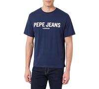Pepe Jeans T-Shirt da Uomo M Basic con Grande Logo, Blu (Blu Navy), XL, Blu (Navy), XL