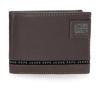 Pepe Jeans Tape Portafoglio con Portafoglio Marrone 12,5x9,5x1 cm Pelle by Joumma Bags, marrone, Taglia unica, Portafoglio con portafoglio