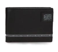 Pepe Jeans Tape Portafoglio con Portafoglio Nero 12,5 x 9,5 x 1 cm Pelle by Joumma Bags, Nero, Taglia unica, Portafoglio con portafoglio