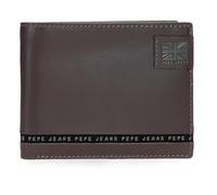 Pepe Jeans Tape Portafoglio Orizzontale con Portafoglio Marrone 11x8x1 cm Pelle by Joumma Bags, marrone, Taglia unica, Portafoglio orizzontale con portafoglio