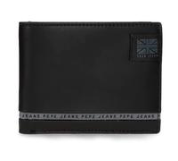 Pepe Jeans Tape Portafoglio Orizzontale con Portafoglio Nero 11x8x1 cm Pelle by Joumma Bags, Nero, Taglia unica, Portafoglio orizzontale con portafoglio