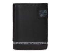 Pepe Jeans Tape Portafoglio verticale con porta carte di credito nero 8,5 x 10,5 x 1 cm Pelle by Joumma Bags, Nero, Taglia unica, Portafogli verticale con porta carte