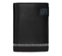 Pepe Jeans Tape Portafoglio verticale con portamonete nero 8,5 x 11,5 x 1 cm Pelle by Joumma Bags, Nero, Taglia unica, Portafoglio verticale con portafoglio