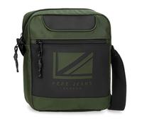 Pepe Jeans tracolla uomo borsello tessuto nylon porta tablet e tasche verde nera