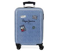 Pepe Jeans Trolley digitale da cabina blu 38 x 55 x 20 cm rigido ABS chiusura a combinazione laterale 34 l 2 kg 4 ruote doppie equipaggiamento a mano