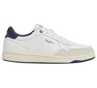 Pepe Jeans Kore Brit - Sneakers Basse In Pelle Bianco - Taglia 45 [29cm] Scarpe