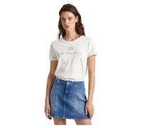 T-shirt Pepe Jeans Vivian manica corta bianco blu donna - XS