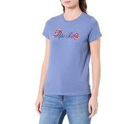 Pepe Jeans W Floral I T-Shirt Donna, Blu (Blu Mare), S