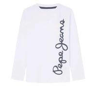 Pepe Jeans Waldo L/S T-Shirt, White (White), 4 Anni Bambino