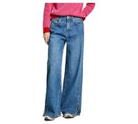 Pepe Jeans Wide Leg Jeans MW Slit, Blu (Denim), 30W x 32L Donna