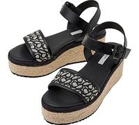 Pepe Jeans Witney Jacquard, Sandali con zeppa Donna, Nero, 35 EU