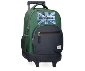 Pepe Jeans Zaino per bambini Jebb School Backpack realizzato in poliestere, spallacci larghi e regolabili che si adattano, tasca frontale. Da Joumma Bags