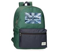 Pepe Jeans Zaino scolastico Jebb adattabile al carrello per laptop da 15,6 pollici, verde, 31x44x17,5 cm, poliestere, 23,87 l, di Joumma Bags