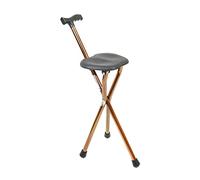PEPE Mobility Bastone con Seduta per Anziani (82 cm, 3 Piedi), Sgabello Pieghevole Portatile in Alluminio, Colore Bronzo, Non Regolabile