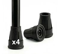 PEPE Mobility Gommini per Stampelle e Bastoni (x4, Tubo 17-19 mm), Puntali in Gomma Antiscivolo di Ricambio per Stampelle Ortopediche