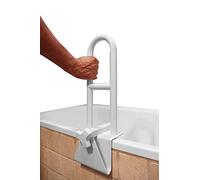 PEPE Mobility Maniglia per Vasca da Bagno, Anziani, Bordo Liscio 8-17 cm | Maniglione di Sicurezza in Acciaio Bianco, Supporto Regolabile Senza Forare, Disabili e Mobilità Ridotta, Carico 100 kg