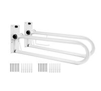 PEPE Mobility - Maniglione Bagno Disabili (x2 Unità, 75 Cm), Ribaltabile con Portarotolo, Sostegno, Bracciolo Pieghevole Sicurezza Muro