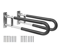 PEPE Mobility Maniglione Bagno Ribaltabile per Disabili, 58 cm (2 pz) | Bracciolo Imbottito da Muro per WC, Barra Sostegno Anziani, Alluminio, Viti e Tasselli Inclusi, Portata 100 kg