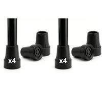 PEPE Mobility Puntali per Stampelle e Bastoni 21-22 mm, Nero Opaco (4 pz) (Confezione da 2)