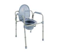 PEPE Mobility - Sedia Comoda WC per Anziani, Buco WC, Sostegno Adulti, Disabili, Portatile, Urinare Regolabile in Altezza, Grigio