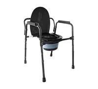 PEPE - Sedia Comoda WC per Anziani, Buco WC, Sostegno Adulti, Disabili, Portatile, Urinare Regolabile in Altezza Nero