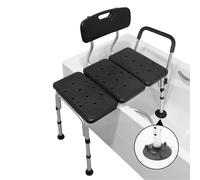 PEPE Mobility - Sedia Vasca da Bagno Anziani con Bracciolo Imbottito, Sedile Antiscivolo, Trasferimento Doccia, Disabili Regolabile, Appoggi