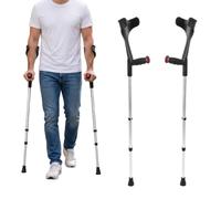 PEPE Mobility Stampelle Ortopediche Regolabili, Coppia Canadesi Nere (2 pz)