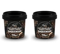 Pepe Nero Sarawak in Grani 70g Bembo - Spezia Premium Aromatica - Pepe in Grani per Macina e Cucina - Contenitore Ermetico Anti Luce Salva Aroma (Confezione da 2)