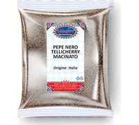 Pepe Nero Tellicherry Macinato 100% Naturale - Busta da 500g | Pepe Nero in Polvere per Condire Piatti dal Gusto Intenso e Aromatico