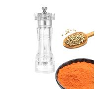 pepe professionale, macena spezie manuale, corpo trasparente con finezza regolabile, magina aromi facile da ricaricare, design elegante ed ergonomico per manovella, strumento di tavola portatil