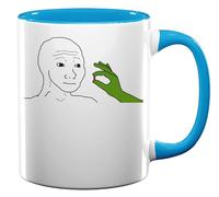 Pepe Redpilling Red Pill Wojak - Tazza in ceramica per tè e caffè, colore: Azzurro
