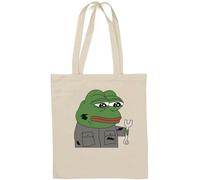 Pepe the mechanic dirty car repair meme art borsa tote in cotone naturale bianco