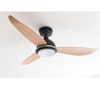Pepeo Bayu Ventilatore da Soffitto 122 cm Nero 3 Pale con LED Dimmer RF