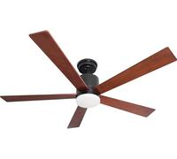 Pepeo GmbH Ventilatore a soffitto a Risparmio energetico Tibu 132 cm, con Telecomando e Illuminazione a LED 22 W, Nero/Marrone-Rossiccio