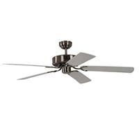 Pepeo GmbH Ventilatore a soffitto senza illuminazione Potkuri, argento invecchiato, pale Bianco, 132 cm