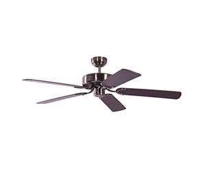 Pepeo Gmbh Ventilatore da Soffitto Potkuri, Argento Invecchiato / Mogano, 132 Cm