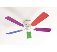 Pepeo Ventilatore da soffitto extra piatto Kisa Multicolor bianco