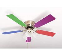 Pepeo Ventilatore da soffitto extra piatto Kisa Multicolor ottone anticato con illuminazione